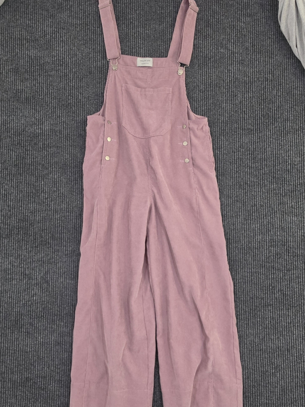 Lavender Washed Wide-Leg Women’s Corduroy Overalls with Front Bib
